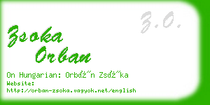 zsoka orban business card